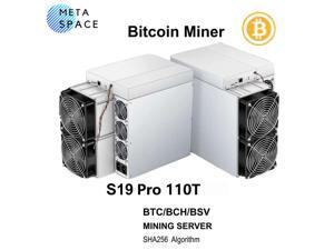 Bitmain Antminer S19 Pro 110ths BTC Miner SHA256 ASIC Bitcoin Miner Mining Machine 3250w Include PSU Better Than Antminer S19J pro S19 Antminer T19