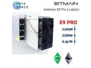 New Bitmain Antminer E9 Pro 3480MHs 2200W ETC ETHW ETCZIL Most Powerful Miner EtHash algorithm with hashrate 348Ghs E9 pro 3480M ETC Mining Rig Power Supply Included