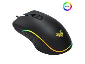 AULA Gaming Mouse Wired RGB 2400 DPI Adjustment Symmetrical Design Full Key Macro Programming Professional IC Engine for Office Games AULA Gaming Mouse Wired RGB 2400 DPI Adjustment Symmetrical Design Full Key Macro Programming Professional IC Engine for Office Games