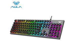 AULA S2056 Round Keycap Gaming Keyboard Wired 26keys without Punch Cool Magical Lighting RGB Metal Borax Panel ABS Floating Keycap AULA S2056 Round Keycap Gaming Keyboard Wired 26keys without Punch Cool Magical Lighting RGB Metal Borax Panel ABS Floating Keycap