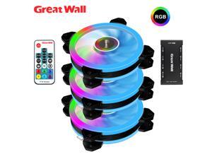 Great Wall DM 120mm RGB PC Case Fan Mute Heatsink Cooler for Computer PC RF RC 16 Adjustable LED CPU Cooling Fan Great Wall DM 120mm RGB PC Case Fan Mute Heatsink Cooler for Computer PC RF RC 16 Adjustable LED CPU Cooling Fan