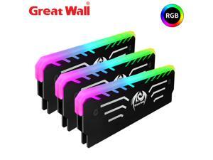 Great Wall Battle Armor 3Pin ARGB RAM Cooler Memory Cooling Vest Aluminum Heatsink Radiator 256 Automatic Light for PC Computer RAM DDR3 DDR4