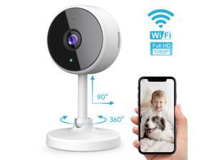 littlelf 1080p Indoor Wireless Camera Video Security IP Camera,  WiFi Camera with Night Vision, 2.4GHz, 2-Way Audio, Wide 130° Viewing Angle (White)