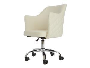 Impressions Vanity Coco Quilted Velvet Desk Chair with Wheels Home Office Chair  Adjustable Height Makeup Decorative Desk Chairs Task Swivel Chair with Arms