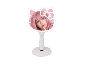 Hello Kitty LED Handheld Mirror, Makeup Vanity Mirror with Standing Base and Adjustable Brightness