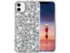 szawcyna for iPhone 12 mini Bling Phone Case 3D Luxury Sparkle Glitter Diamond Crystal Rhinestone Pumpkin Car Charm Pendant Protective Case Cover