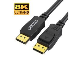 DisplayPort Cable, CHOETECH 8K DP Cable 6.6ft Supports Up to [8K@60Hz, 4K@144Hz, 2K@165Hz], Male to Male for PC, Laptop, TV, Gaming Monitor, Graphics