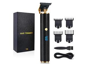 Men Hair Clippers, Professional Outliner Hair Trimmer Cordless, Mens Beard Trimmer, Wireless Hair Cutting Kit for Barbers, USB Rechargeable, Black and Gold (Black)