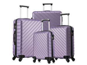 2 Piece Vintage Luggage Set (Pink, 20+12) PU Leather Luggage with Spinner  Wheels, Lightweight Suitcase for Travel