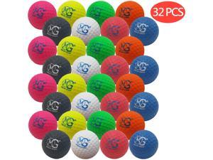 Macro Giant 1.7 Inch PU Foam Golf Ball, Set of 32, 8 Colors, Indoor Outdoor, Beginner, Training Practice