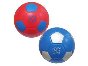 Macro Giant 7.5 Inch (Diameter) PU Foam Training Practice Soccer Ball, Set of 2, Red, Blue, Playground Ball, Kid Sports Toys, Kickball, School Playground
