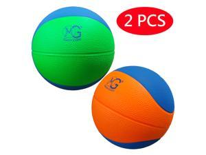 Macro Giant 7.5 Inch (Diameter) PU Foam Basketball, Set of 2, Neon Orange, Neon Green, Training Practice, Beginner, Playground Toy, Kid Toy Ball