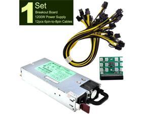 DPS-1200FB A 1200W PSU Power Supply + Breakout Board + 12pcs 6pin-to-8pin Cables