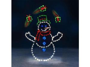NEW Colorful Animated Christmas Lights Snowball Fight Active String Frame Decor Glowing Props