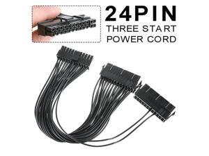 1pc 30CM High Quality 24-pin Dual PSU Power Supply Cable ATX Motherboard Adapter Connector Cord For PC Computer