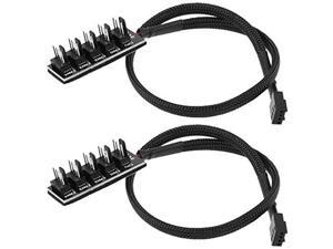 Case CPU Fan 4pin to 3pin Adapter Extension Cables 4Way Splitter 100mm 