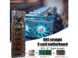 Mining B85-BTC 8PCIE Desktop Motherboard Mainboard 4G DDR3 Memory 120G MSATA SSD