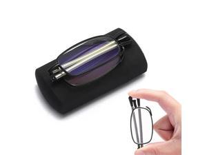 1 Pair Reading Glasses Lens Strength 200 Metal Folding Anti-Blue Light Presbyopic With Case