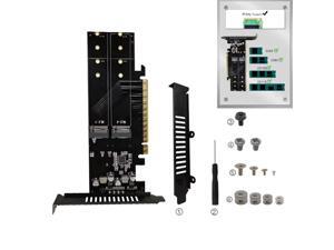 M.2 X16 PCIe 4.0 X4 Expansion Card Supports 4 NVMe M.2 M key 2260 2280  22100 22110 Bifurcation Card