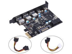 PCI-E To USB 3.0 Controller Adapter Card Expansion Card 3 Ports USB 3.0 2 Ports USB3.1 Type C Internal USB 3.0 20PIN
