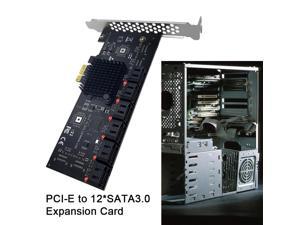 PCIE 1X to 12-Port SATA 3.0 Adapter Card Add on Cards Riser PCIE Card For Mining