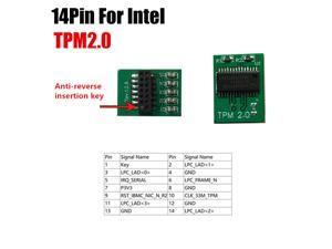 14 Pin TPM 2.0 Module Motherboard Component For Intel Trusted Platform