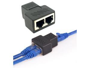 Ethernet Splitter RJ45 Splitter Adapter 1 to 2 Ways Dual Female Port CAT5 /6/ 7 LAN Ethernet Cable