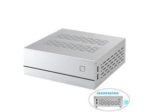 For MINI-ITX(17x17) Computer Case Aluminum  Home Theater AC-DC HTPC Box Desktop PC Enclosure