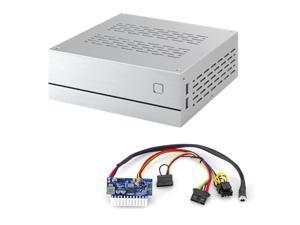 Aluminum Home Theater AC-DC HTPC Box Desktop PC Enclosure With 200W AC-DC Power Supply Module For MINI-ITX(17x17)