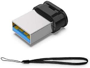64GB USB 3.0 Flash Drive with Lanyard, 64G 64GB Mini USB Flash Drive Memory Stick Thumb Drive Pen Drive Jump Drive for Desktop Laptop PC, Black