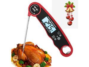 Digital Instant Read Meat Thermometers,Meat Thermometer Waterproof Kitchen Food Thermometer Cooking with Backlight LCD, Thermometer Food with Bottle Opener 2 in 1 Grilling, BBQ, Baking, Soup