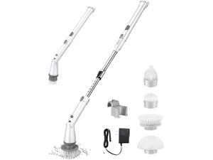 Homitt Electric Spin Scrubber, 7.4V 2500mAh Cordless Bathroom Shower Scrubber, Tub and Tile Scrubber with Adjustable Extension Arm, 4 Replacement Brush Heads for Floor, Window, Tile, Sink