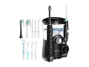 ATMOKO 600ml Oral Irrigator & Electric Toothbrush, Water Flosser and Toothbrush Combo with 7 Multifunctional Jet Tips, 2 Brush Heads Whitening Toothbrushes