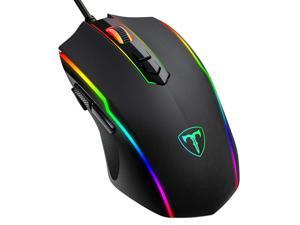 VicTsing Gaming Mouse Wired, 7 Programmable Buttons, Chroma RGB Backlit, 8 Buttons 7200 DPI Adjustable, Comfortable Grip Ergonomic Optical PC Computer Gaming Mice with Fire Button, Black