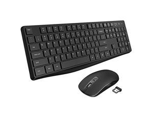 VicTsing Wireless Keyboard and Mouse Combo, Stylish Full-Size Keyboard and Quiet Mouse, 2.4GHz Wireless Connection with USB Receiver 104 Keycaps Keyboard 1600 DPI Mouse Computer, Laptop, PC, Windows