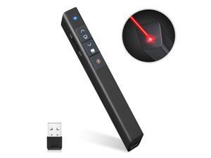 VicTsing RF 2.4GHz Wireless Presenter, Power Point PPT Clicker, Magnetic USB Remote Control, Presentation Laser Pointer for Windows XP/7/8, Mac Os, Linux, Android, Black