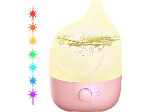 Homasy 1.8L Humidifier for Bedroom, BPA-Free Cool Mist Humidifier with 7-Color Lights, 23dB Top Filling Humidifier Diffuser for Baby, Kids, Nursery, K-Design Reward, 30H Run Time, Easy to Clean, Pink