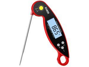 Habor Instant Read Meat Thermometer, IPX6 Waterproof Digital Cooking Thermometer with Auto Rotating Backlit Display and Magnet, Ultra-fast Food Thermometer for Kitchen BBQ Milk Grill Candy