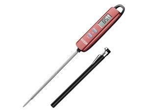 Habor Meat Thermometer, Instant Read Thermometer Digital Cooking Thermometer, Candy Thermometer with Super Long Probe for Kitchen BBQ Grill Smoker Meat Oil Milk Yogurt Temperature Red