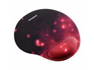 Victsing Gaming Mouse Pad with Silicone Wrist Support,Non-Slip PU Base Smooth Covering,Ergonomic Design,Wrist Rest Pad Suitable for Playing Games,Office Working.