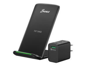 Seneo Fast Charger with Adapter, 10w Wireless Charging Stand Compatible Samsung Galaxy S10 S9 S8, Note 10 Note 9 and More, Qi-Certified for iPhone 13/13pro/12/12pro/11/11pro/XR/X, and All Qi Devices