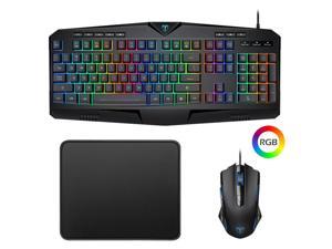 VicTsing 3pcs set Gaming Keyboard And Mouse And Mosuepad Gaming PC Wired Keyboard With RGB Backlit USB Ergonomic Mouse 3200DPI For PC Gamer