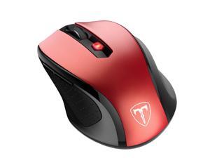 VicTsing 2.4G Wireless Portable Mobile Mouse Optical Mice with USB Receiver, 5 Adjustable DPI Levels, 6 Buttons for Notebook, PC, Laptop, Computer, Macbook Black/Red