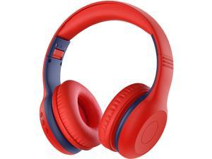 Mpow CH6 Plus Kids Headphones, Bluetooth 5.0 Headphones for Teens, HD Stereo Headphones, 16-Hour Playtime Wireless Headphones, Foldable Over-ear Headset with Mic for PC/Cellphone/iPad /Study Red