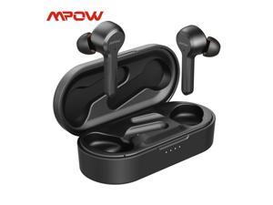 Mpow M9 4-mic Noise Cancelling CVC 8.0 Earbuds Bluetooth 5.0 Wireless Earphones in-Ear, Touch Control Stereo Bass Sports Headphones, 40H Playing Time/USB-C/IPX8 Waterproof, Single/Twin Mode Black