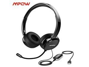 Mpow 071 USB Headset/3.5mm Computer Headset with Microphone Noise Cancelling, Lightweight PC Headset Wired Headphones, Business Headset for Skype, Webinar, Phone, Call Center