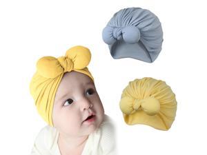 Baby Turban Hat with Bow Knot Newborn Girl Cotton Hats Infant Baby Girl Soft Hospital Hat Toddler Headwrap