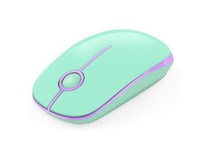 Jelly Comb 2.4G Slim Wireless Mouse with Nano Receiver - (Green and Purple)