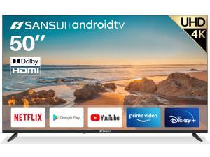 SANSUI ES50V1UA, 50 inch 4K UHD Smart LED Android TV with Google Assistant(Voice Control), Screen Share, Wi-Fi, Bluetooth, HDMI, USB(2022 Model-Android 9.0 OS)