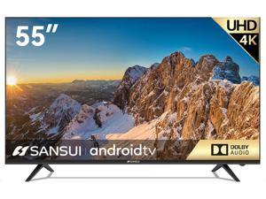 SANSUI ES55S1UA, 55 inch UHD HDR Smart TV with Google Assistant (Voice Control), Screen Share, HDMI, USB(2021 Model)